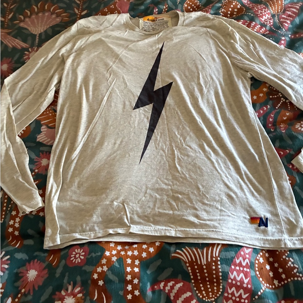Aviator Nation Light Gray Long Sleeve Tee